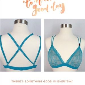 NWT‎ VS Blue Padded Lace Bralette